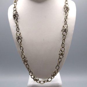 Unique Vintage Chain Necklace, Chunky Clover Basket Links Design, Chunky Retro